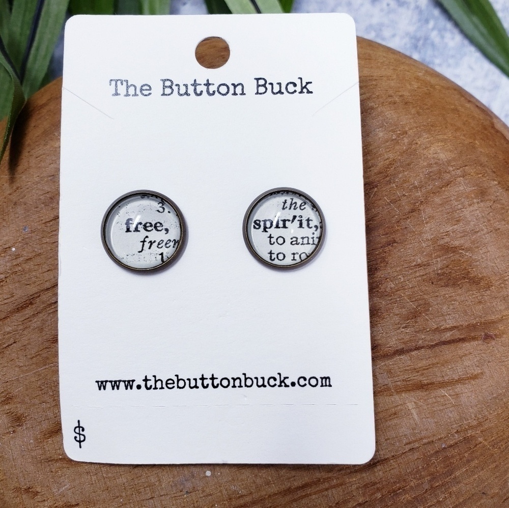 New Handmade | Free Spirit Dictionary Word Earrings